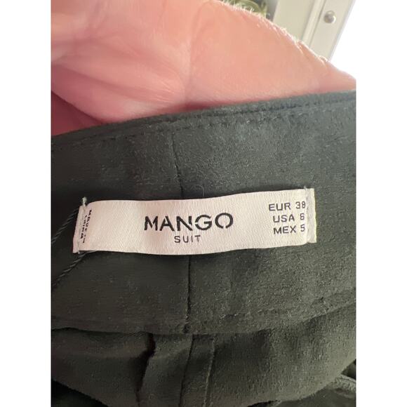 NWT Vintage Mango size 6 green faux suede pleated front pants - Picture 3 of 4